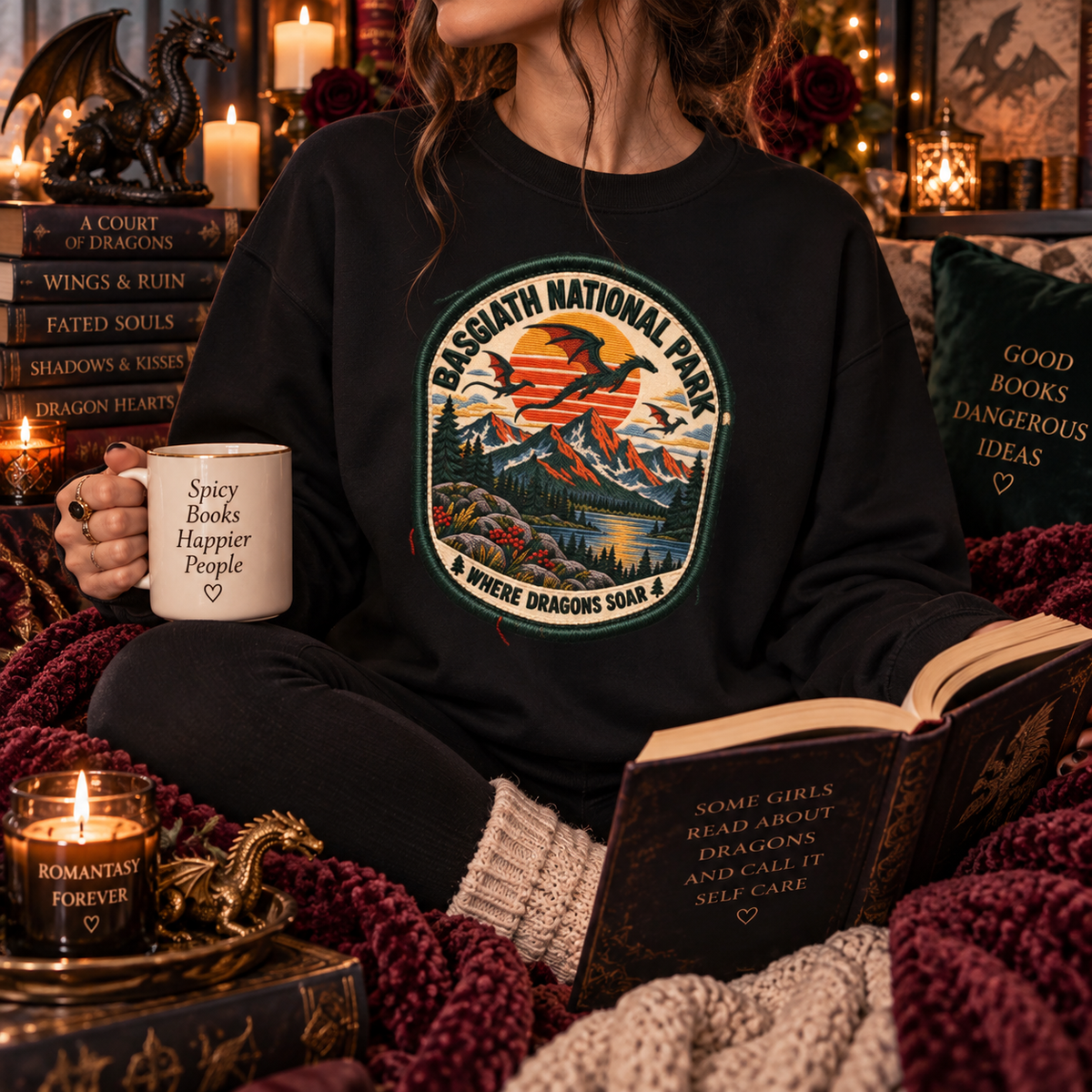 Fourth Wing Sweatshirt, Basgiath War College Sweatshirt, Dragon Rider Romantasy Sweater, Fantasy Book Lover Gift, Bookish Crewneck