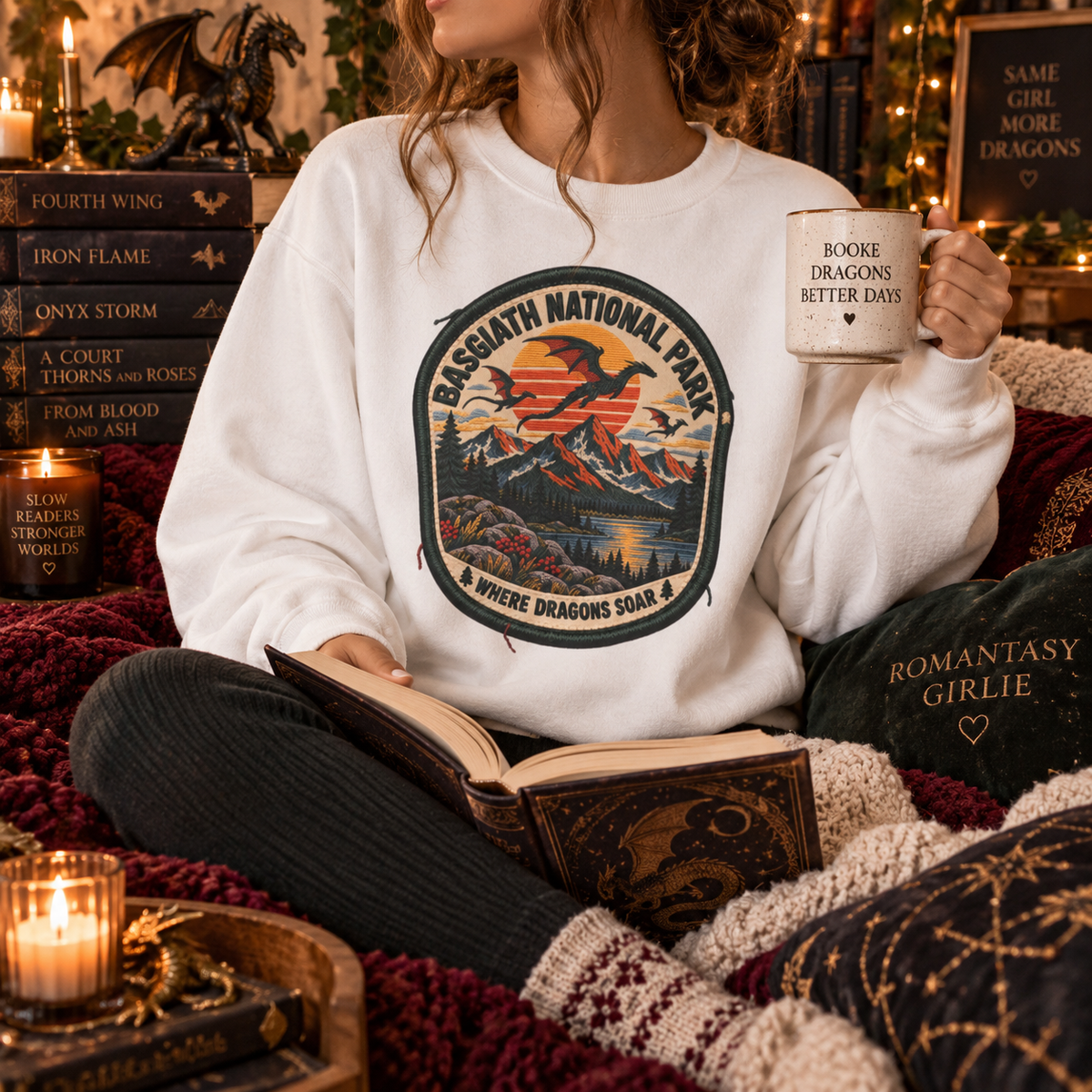 Fourth Wing Sweatshirt, Basgiath War College Sweatshirt, Dragon Rider Romantasy Sweater, Fantasy Book Lover Gift, Bookish Crewneck