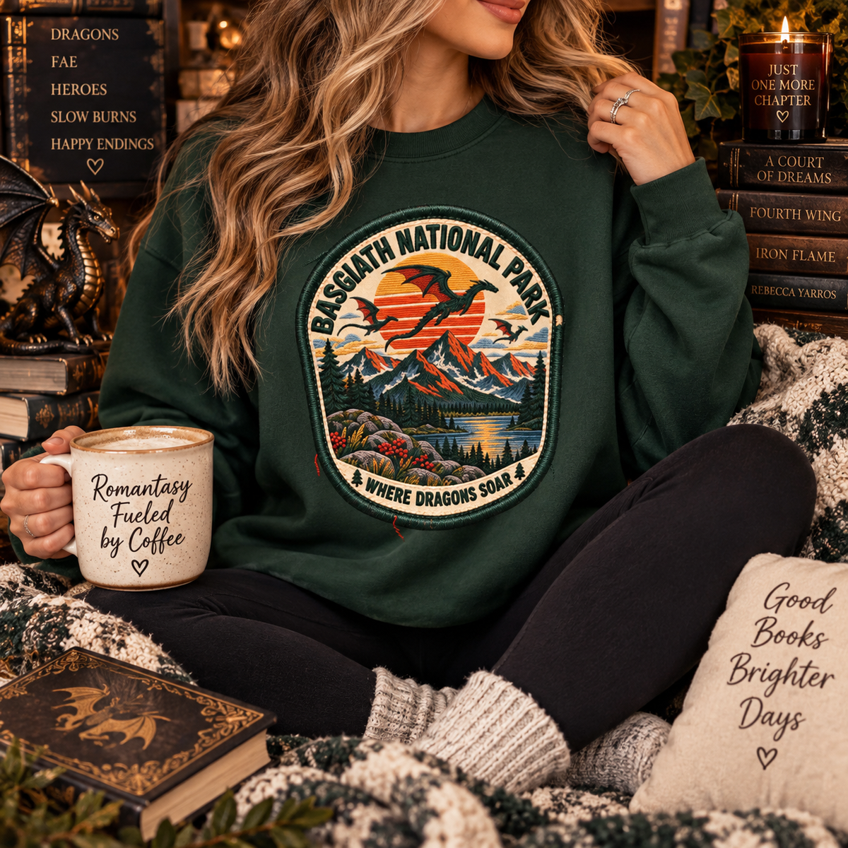 Fourth Wing Sweatshirt, Basgiath War College Sweatshirt, Dragon Rider Romantasy Sweater, Fantasy Book Lover Gift, Bookish Crewneck