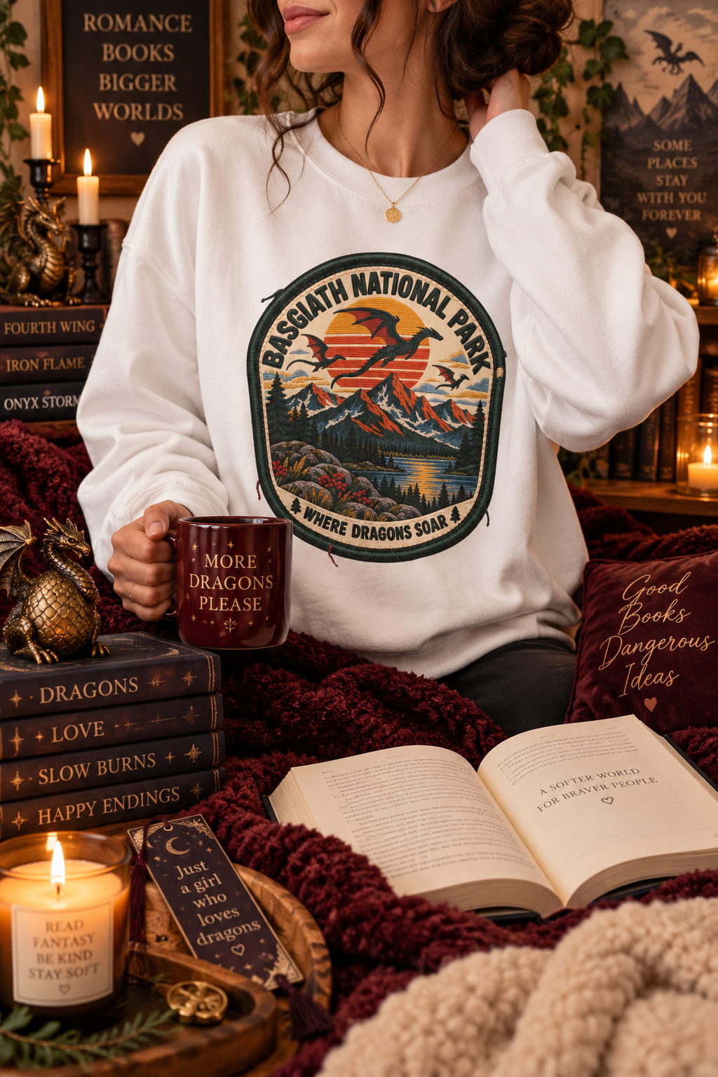 Fourth Wing Sweatshirt, Basgiath War College Sweatshirt, Dragon Rider Romantasy Sweater, Fantasy Book Lover Gift, Bookish Crewneck