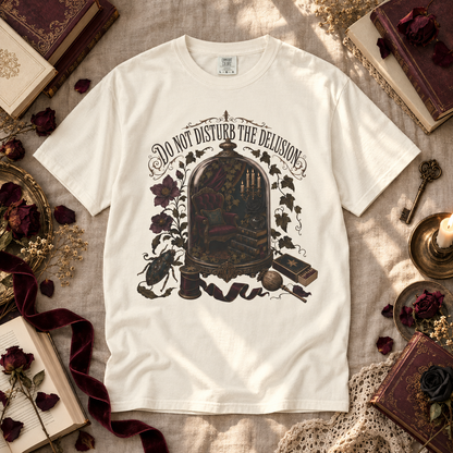 Do Not Disturb the Delusion Shirt, Gothic Book Lover Gift, Dark Romance Reader Tee, Fantasy Reading Graphic T Shirt