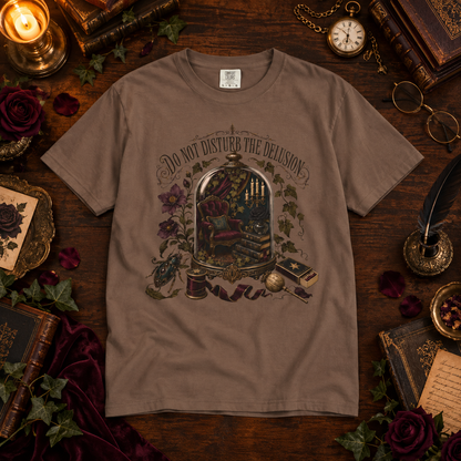 Do Not Disturb the Delusion Shirt, Gothic Book Lover Gift, Dark Romance Reader Tee, Fantasy Reading Graphic T Shirt