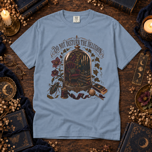 Do Not Disturb the Delusion Shirt, Gothic Book Lover Gift, Dark Romance Reader Tee, Fantasy Reading Graphic T Shirt