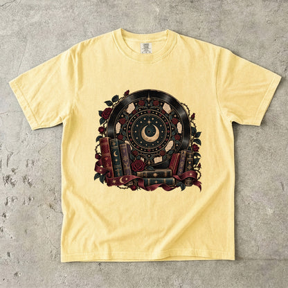 Celestial Book Lover Shirt, Moon and Books Comfort Colors Tee, Gothic Reader Gift, Dark Academia Romance T-Shirt