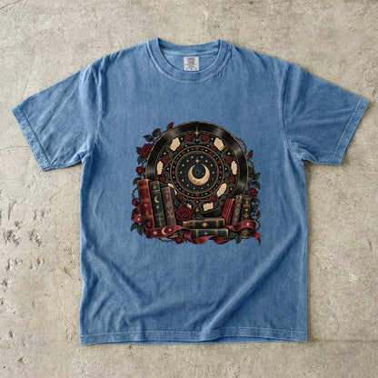 Celestial Book Lover Shirt, Moon and Books Comfort Colors Tee, Gothic Reader Gift, Dark Academia Romance T-Shirt