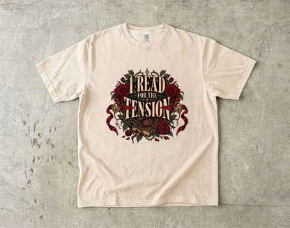 I Read for the Tension Shirt, Romance Reader Tee, Slow Burn Book Lover Gift, Romantasy Comfort Colors Bookish T Shirt