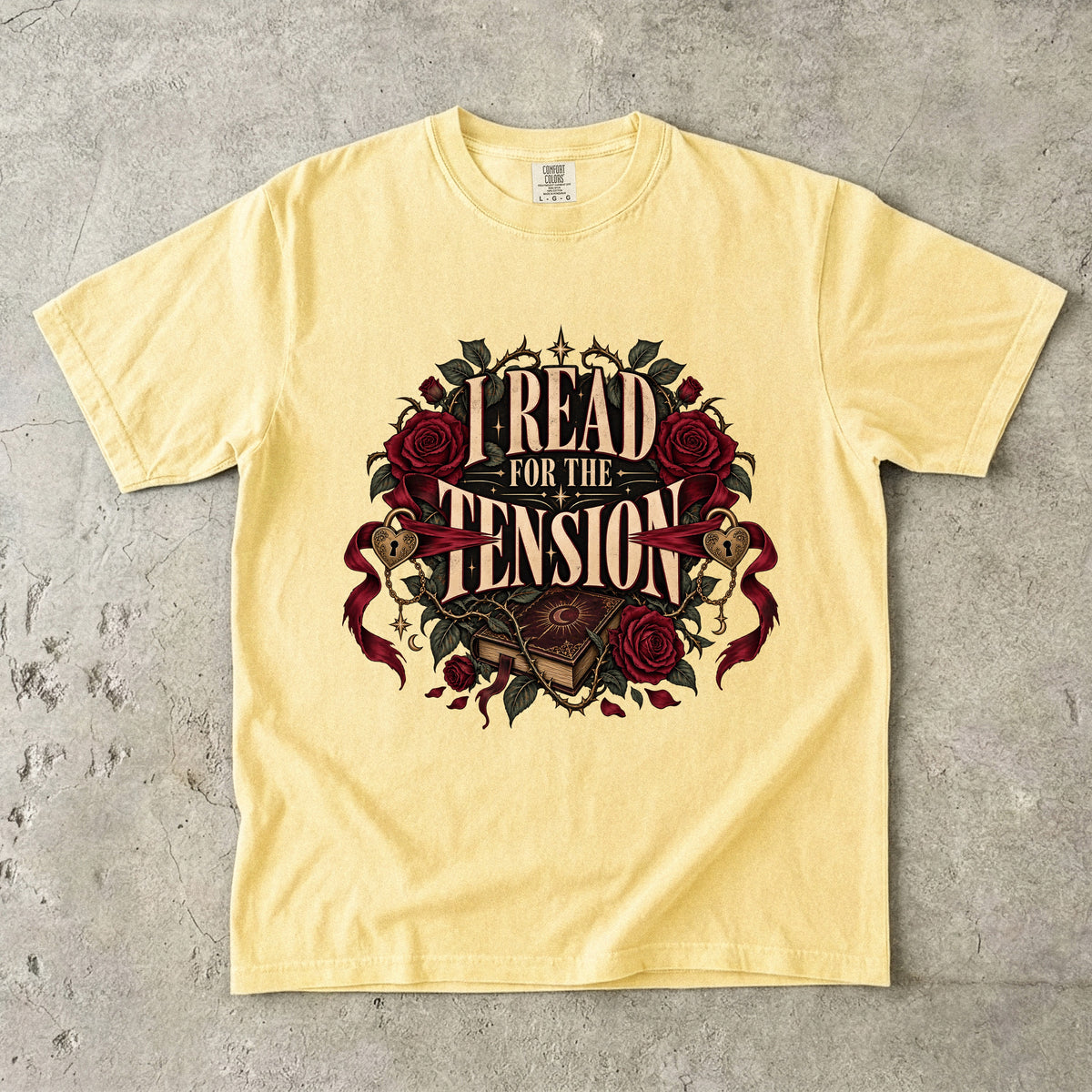 I Read for the Tension Shirt, Romance Reader Tee, Slow Burn Book Lover Gift, Romantasy Comfort Colors Bookish T Shirt