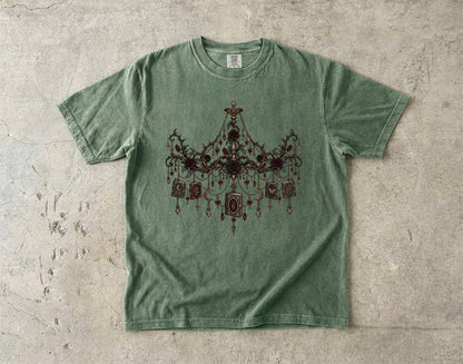 Gothic Book Lover Shirt, Dark Academia Reading Tee, Chandelier Book Shirt, Romantasy Reader Gift, Literary Rose T Shirt