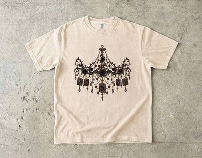 Gothic Book Lover Shirt, Dark Academia Reading Tee, Chandelier Book Shirt, Romantasy Reader Gift, Literary Rose T Shirt