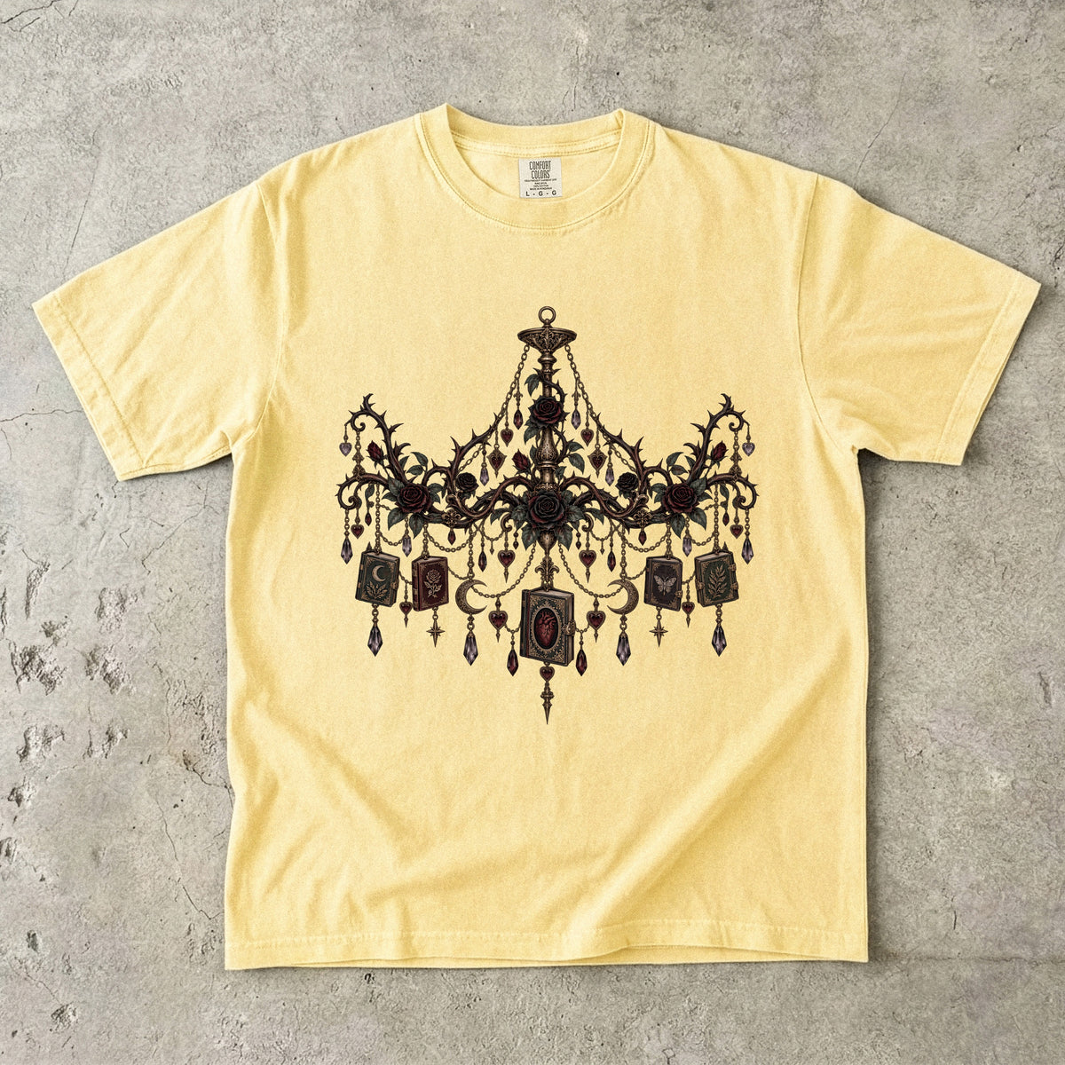 Gothic Book Lover Shirt, Dark Academia Reading Tee, Chandelier Book Shirt, Romantasy Reader Gift, Literary Rose T Shirt