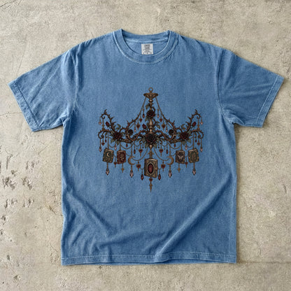 Gothic Book Lover Shirt, Dark Academia Reading Tee, Chandelier Book Shirt, Romantasy Reader Gift, Literary Rose T Shirt