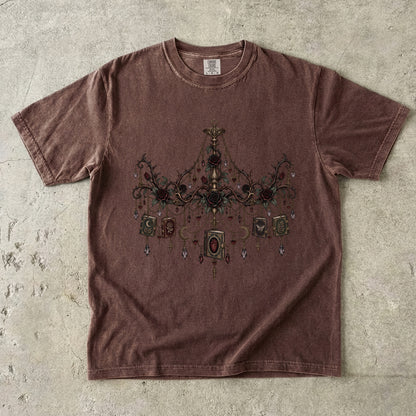 Gothic Book Lover Shirt, Dark Academia Reading Tee, Chandelier Book Shirt, Romantasy Reader Gift, Literary Rose T Shirt