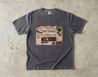 He’s Fictional Problem Is Real Shirt, Funny Romance Reader Tee, Book Lover Gift, Book Club T Shirt, Fictional Man Shirt
