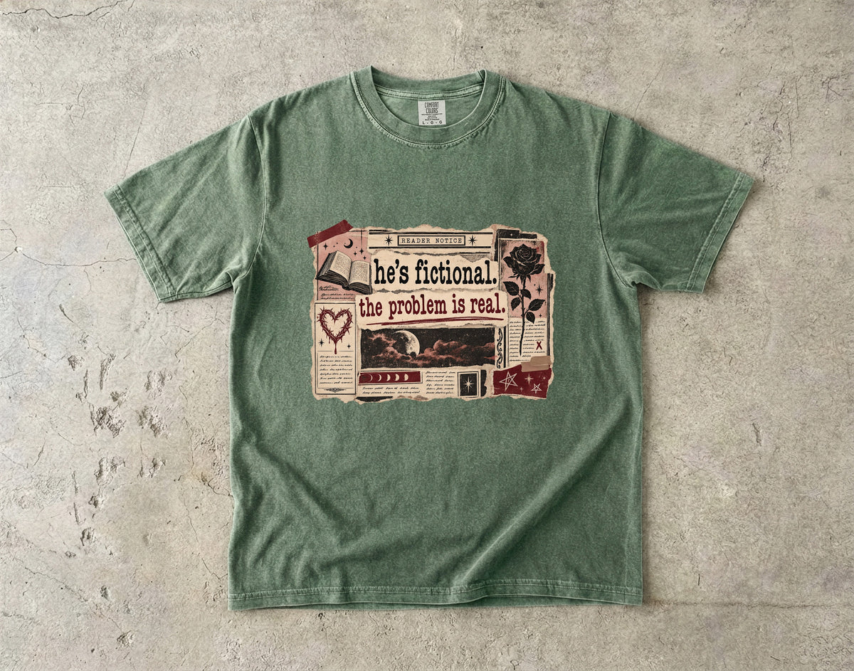 He’s Fictional Problem Is Real Shirt, Funny Romance Reader Tee, Book Lover Gift, Book Club T Shirt, Fictional Man Shirt