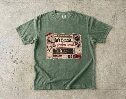 He’s Fictional Problem Is Real Shirt, Funny Romance Reader Tee, Book Lover Gift, Book Club T Shirt, Fictional Man Shirt