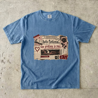 He’s Fictional Problem Is Real Shirt, Funny Romance Reader Tee, Book Lover Gift, Book Club T Shirt, Fictional Man Shirt