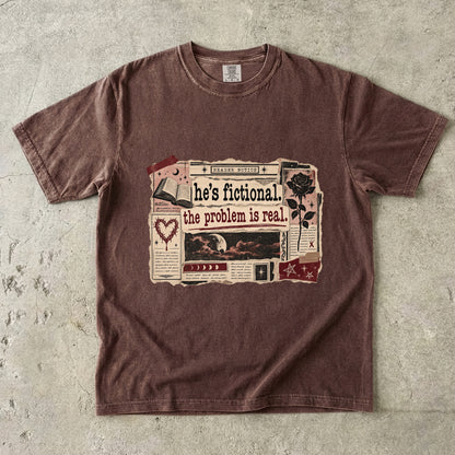 He’s Fictional Problem Is Real Shirt, Funny Romance Reader Tee, Book Lover Gift, Book Club T Shirt, Fictional Man Shirt
