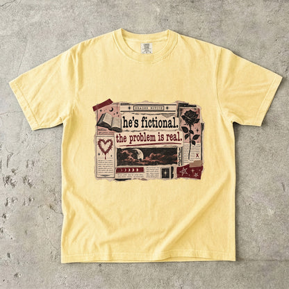 He’s Fictional Problem Is Real Shirt, Funny Romance Reader Tee, Book Lover Gift, Book Club T Shirt, Fictional Man Shirt