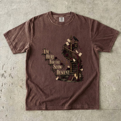 Slow Burn Romance Shirt, I’m Here for the Slow Descent Tee, Dark Romance Reader Gift, Book Lover Comfort Colors Shirt