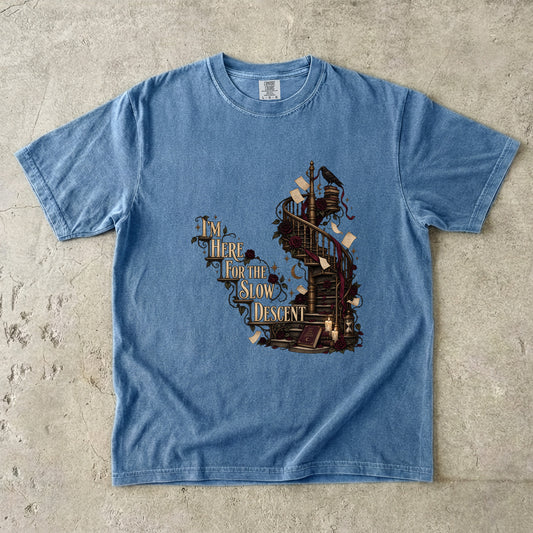 Slow Burn Romance Shirt, I’m Here for the Slow Descent Tee, Dark Romance Reader Gift, Book Lover Comfort Colors Shirt