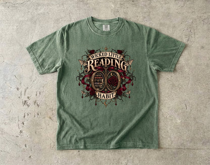 Wicked Little Reading Habit Shirt, Gothic Book Lover Tee, Dark Romance Reader Gift, Book Club Comfort Colors T Shirt