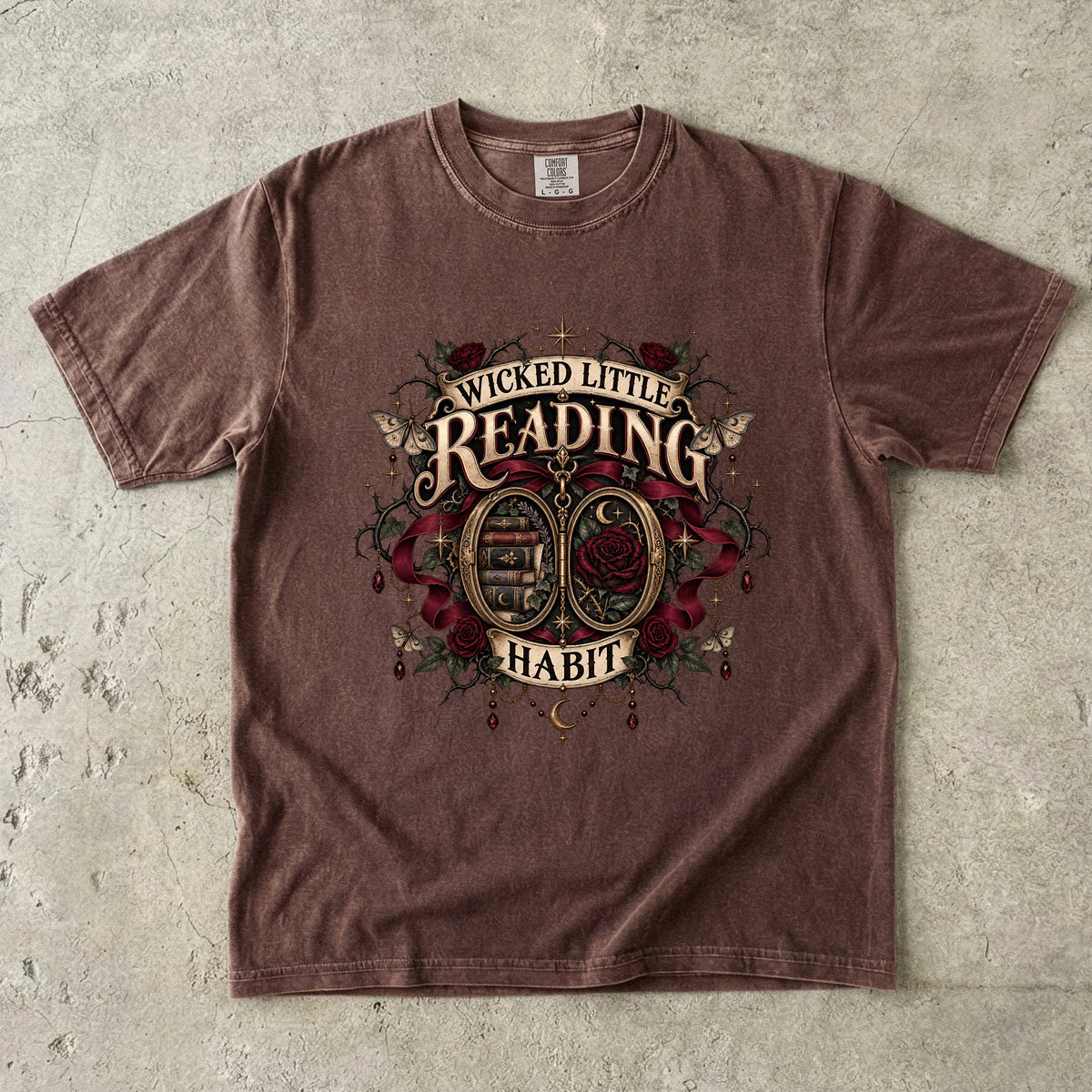 Wicked Little Reading Habit Shirt, Gothic Book Lover Tee, Dark Romance Reader Gift, Book Club Comfort Colors T Shirt