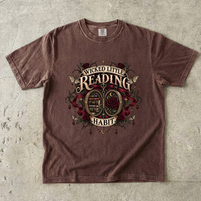 Wicked Little Reading Habit Shirt, Gothic Book Lover Tee, Dark Romance Reader Gift, Book Club Comfort Colors T Shirt