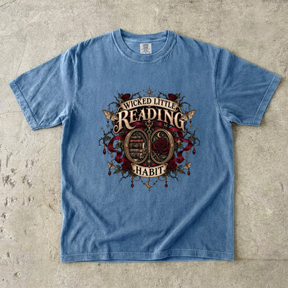 Wicked Little Reading Habit Shirt, Gothic Book Lover Tee, Dark Romance Reader Gift, Book Club Comfort Colors T Shirt