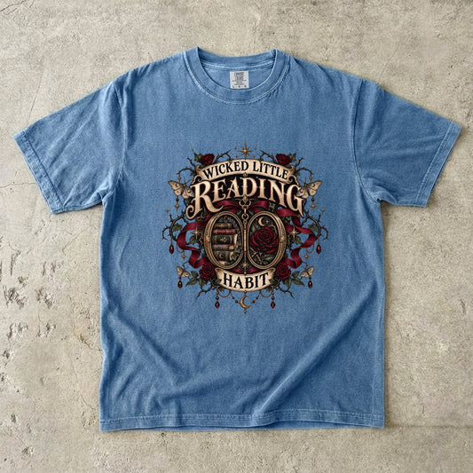 Wicked Little Reading Habit Shirt, Gothic Book Lover Tee, Dark Romance Reader Gift, Book Club Comfort Colors T Shirt