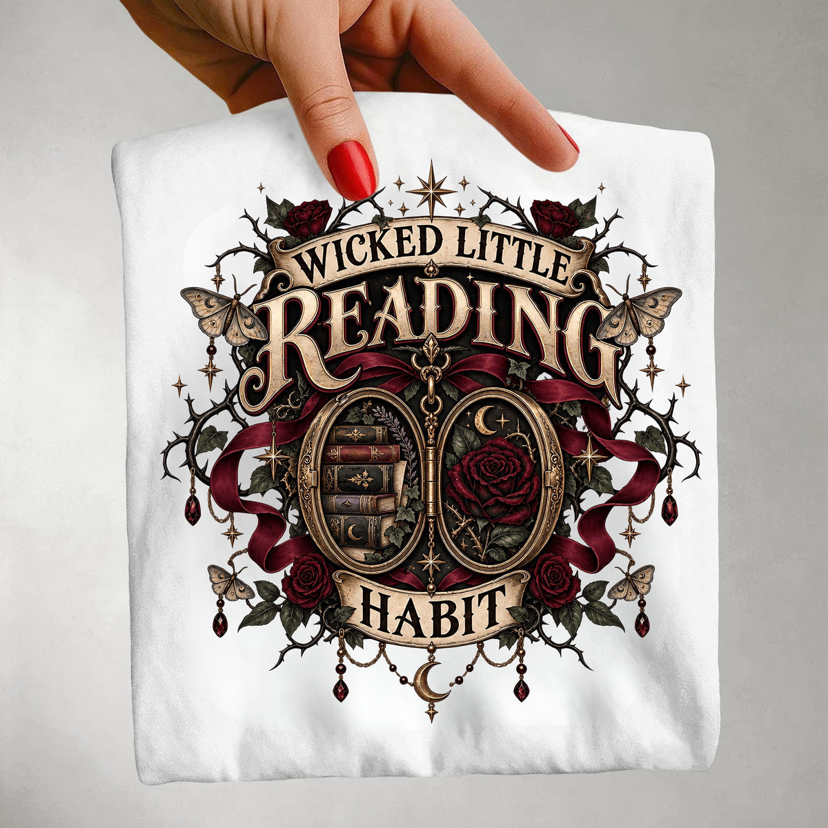 Wicked Little Reading Habit Shirt, Gothic Book Lover Tee, Dark Romance Reader Gift, Book Club Comfort Colors T Shirt
