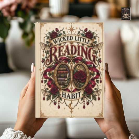 Wicked Little Reading Habit Journal, Gothic Book Lover Notebook, Dark Romance Reader Gift, Hardcover Lined Journal