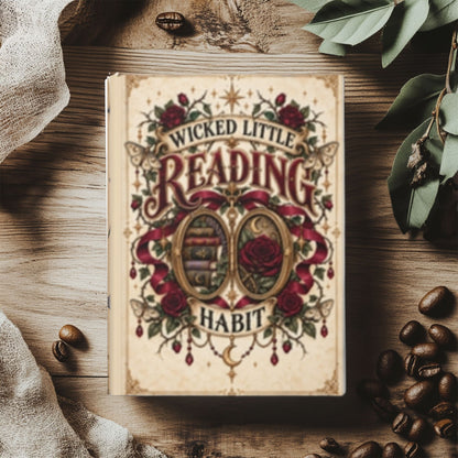 Wicked Little Reading Habit Journal, Gothic Book Lover Notebook, Dark Romance Reader Gift, Hardcover Lined Journal