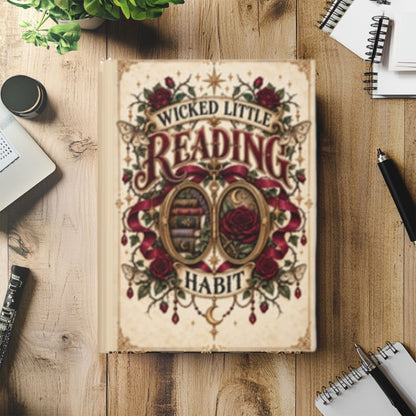 Wicked Little Reading Habit Journal, Gothic Book Lover Notebook, Dark Romance Reader Gift, Hardcover Lined Journal