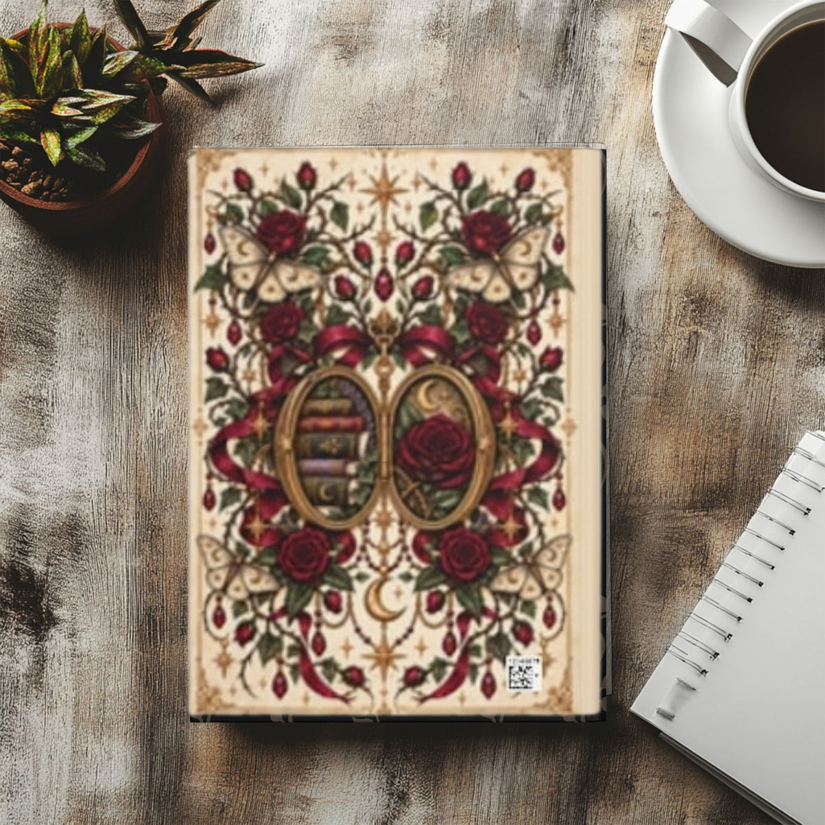 Wicked Little Reading Habit Journal, Gothic Book Lover Notebook, Dark Romance Reader Gift, Hardcover Lined Journal