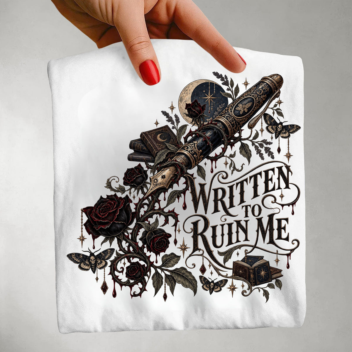 Written to Ruin Me Shirt, Gothic Book Lover Tee, Dark Romance Reader Gift, Comfort Colors Bookish Shirt, Writer Gift
