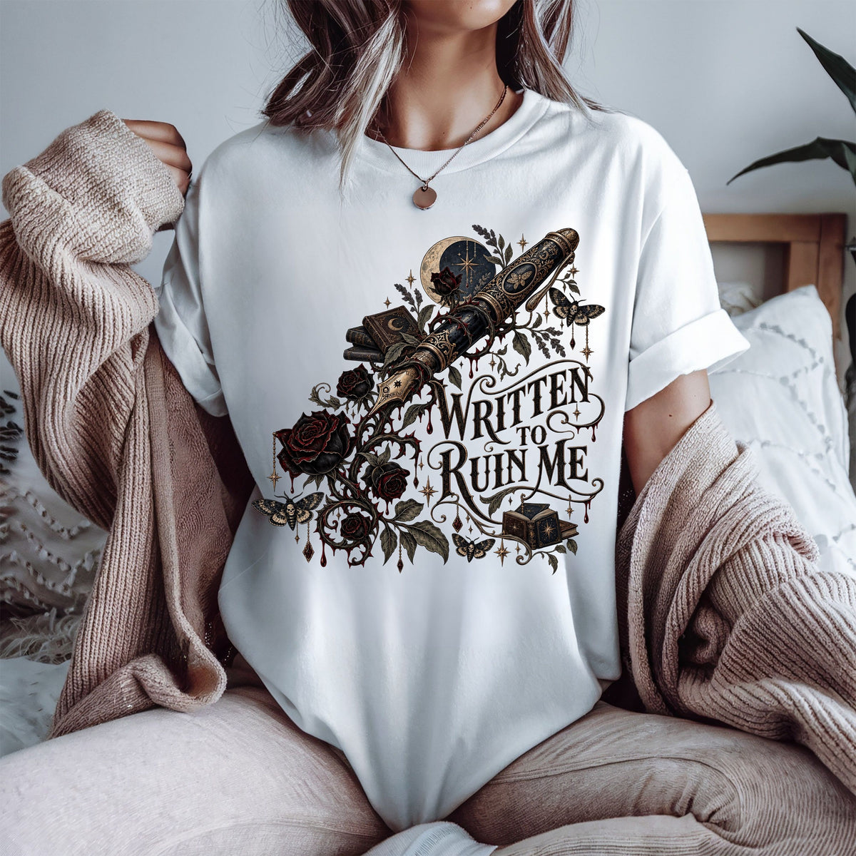 Written to Ruin Me Shirt, Gothic Book Lover Tee, Dark Romance Reader Gift, Comfort Colors Bookish Shirt, Writer Gift