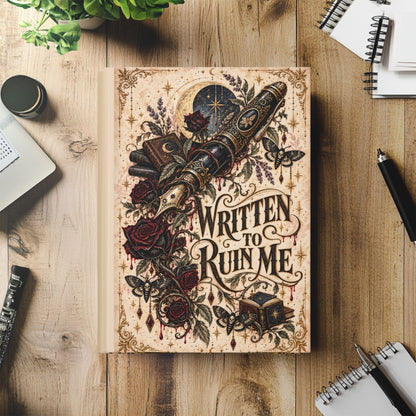 Written to Ruin Me Hardcover Journal, Gothic Book Lover Notebook, Dark Romance Reader Gift, Lined Bookish Journal