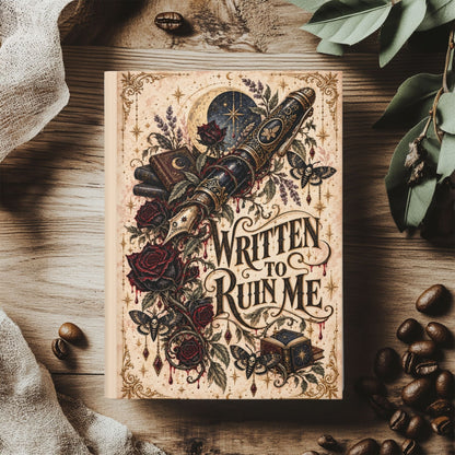 Written to Ruin Me Hardcover Journal, Gothic Book Lover Notebook, Dark Romance Reader Gift, Lined Bookish Journal
