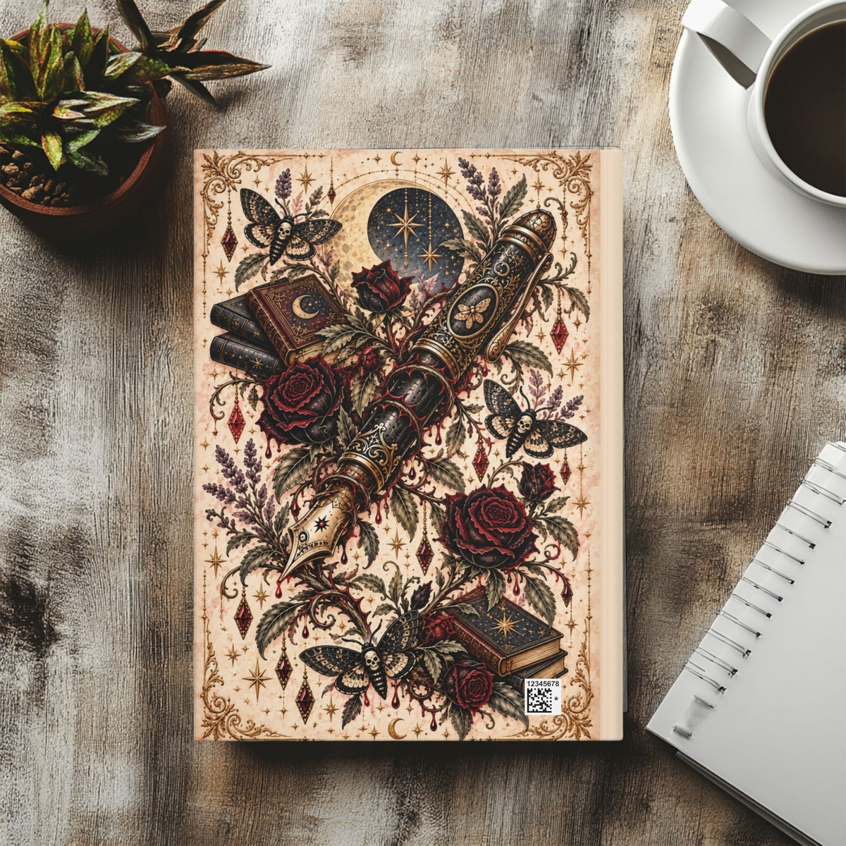Written to Ruin Me Hardcover Journal, Gothic Book Lover Notebook, Dark Romance Reader Gift, Lined Bookish Journal