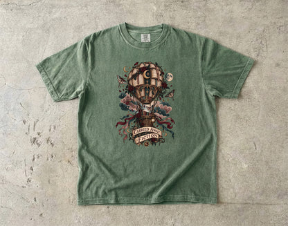 Carried Away by Fiction Shirt, Book Lover T Shirt, Romantasy Reader Gift, Gothic Books and Roses Tee, Comfort Colors