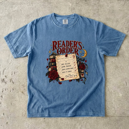 Readers Order Shirt, Funny Dark Romance Reader Tee, Book Lover Gift, Villain and Chaos Bookish Shirt, Comfort Colors