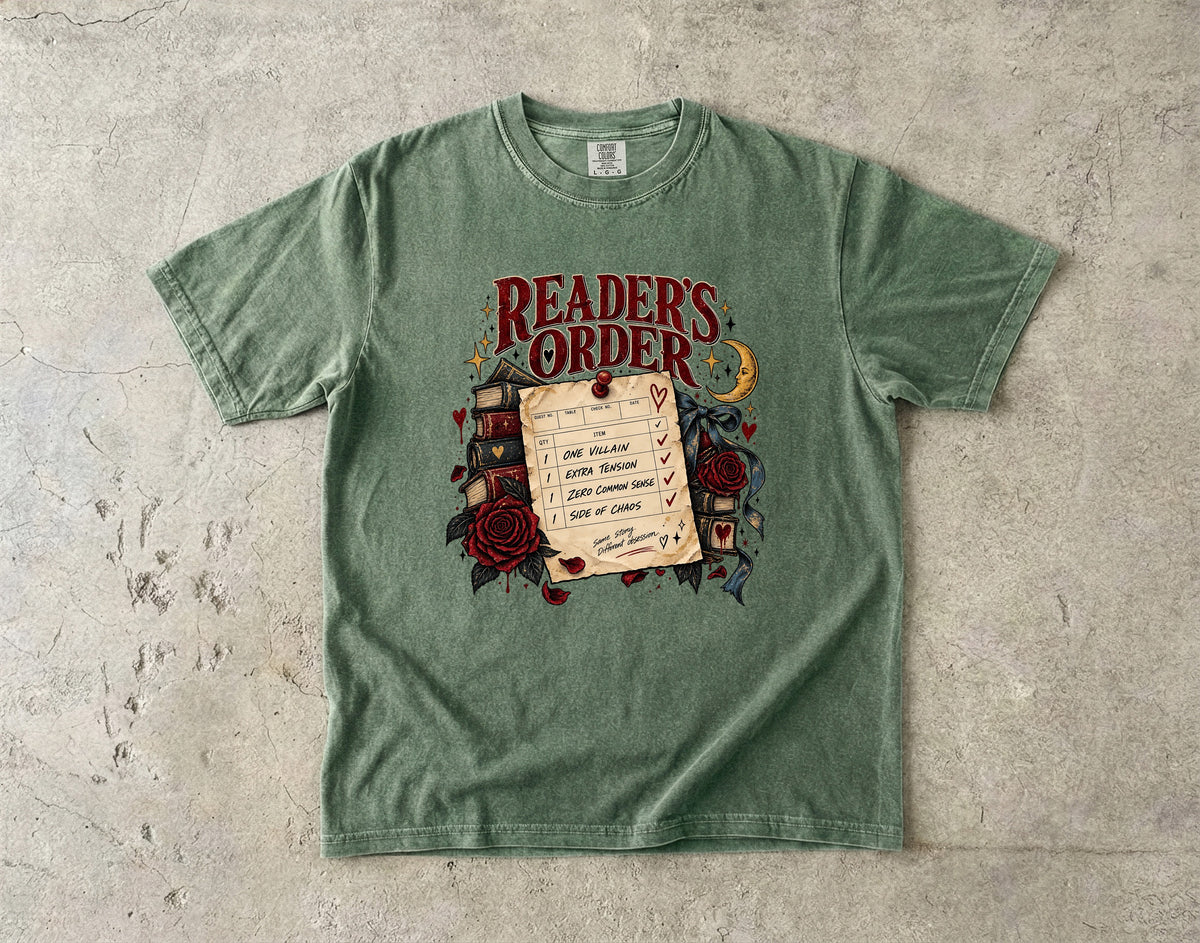 Readers Order Shirt, Funny Dark Romance Reader Tee, Book Lover Gift, Villain and Chaos Bookish Shirt, Comfort Colors