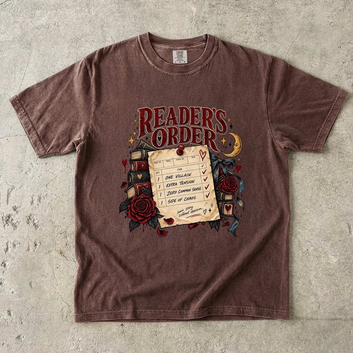 Readers Order Shirt, Funny Dark Romance Reader Tee, Book Lover Gift, Villain and Chaos Bookish Shirt, Comfort Colors