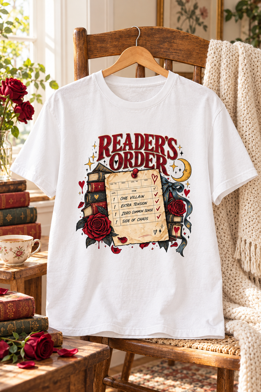 Readers Order Shirt, Funny Dark Romance Reader Tee, Book Lover Gift, Villain and Chaos Bookish Shirt, Comfort Colors
