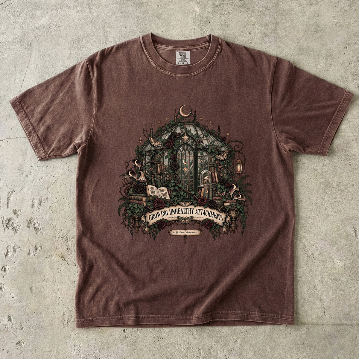 Growing Unhealthy Attachments Shirt, Fictional Character Book Lover Tee, Gothic Reader Gift, Romantasy Comfort Colors Shirt