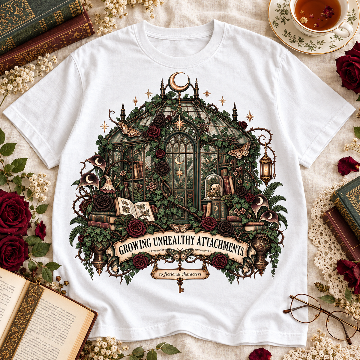 Growing Unhealthy Attachments Shirt, Fictional Character Book Lover Tee, Gothic Reader Gift, Romantasy Comfort Colors Shirt