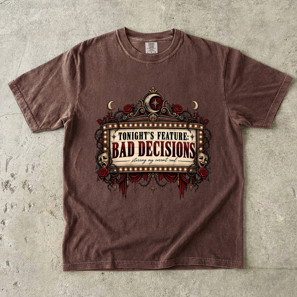 Tonight’s Feature Bad Decisions Shirt, Dark Romance Reader Tee, Funny Book Lover Gift, Morally Gray Book Boyfriend Shirt