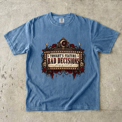 Tonight’s Feature Bad Decisions Shirt, Dark Romance Reader Tee, Funny Book Lover Gift, Morally Gray Book Boyfriend Shirt
