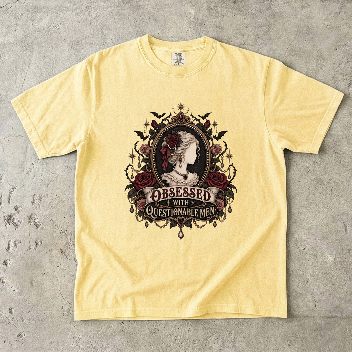 Obsessed With Questionable Men Shirt, Dark Romance Reader Tee, Morally Gray Book Boyfriend Gift, Gothic Book Lover Shirt