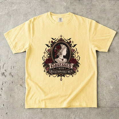 Obsessed With Questionable Men Shirt, Dark Romance Reader Tee, Morally Gray Book Boyfriend Gift, Gothic Book Lover Shirt